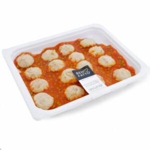 Polpette à la tomate et aux petits pois