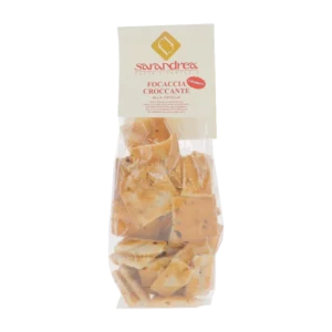 Focaccia croquante aux oignons caramélisés